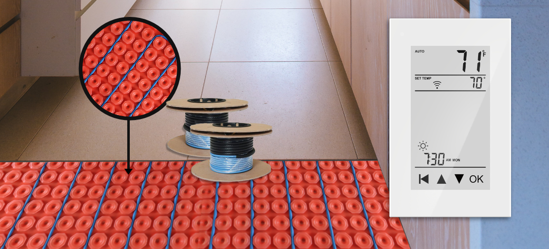 section of floor heating